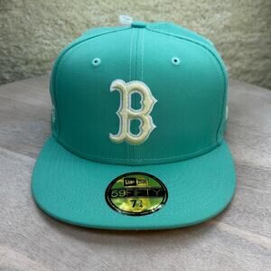 Boston Red Sox New Era Mint Green Hat 2004 World Series Patch Size 7 3/4 Rare